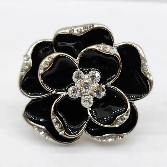 BFD- Beaded & Rhinestone Floral Ring - Picture 6 of 9